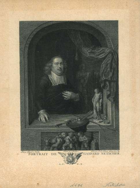 Portrait of Caspar Netscher, Antiek en Kunst, Kunst | Etsen en Gravures