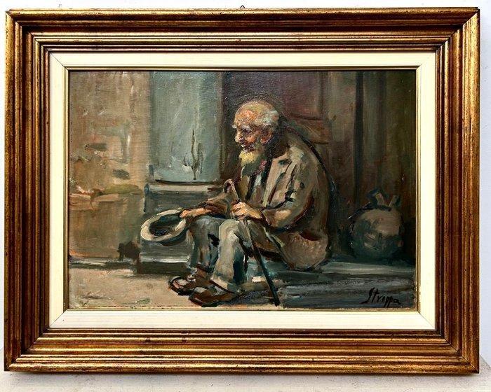 Leonardo Stroppa (1900–1991) - Il mendicante, Antiek en Kunst, Kunst | Schilderijen | Klassiek