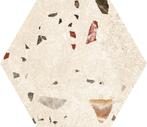 Codicer Sonar Marfil hexagon terrazzo vloertegel 25x22 beige, Doe-het-zelf en Verbouw, Tegels, Nieuw, Ophalen of Verzenden