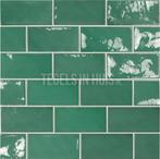 Handvorm wandtegel 6,5x13 groen soft glans wandtegel, Nieuw, Ophalen of Verzenden, 10 m² of meer, Wandtegels
