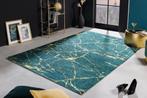 Design Tapijt MARBLE 240x160cm groen goud marmerlook plat, Ophalen of Verzenden, Nieuw