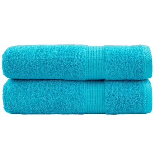vidaXL Handdoeken SOLUND 2 st 600 g/m² 50x100 cm turquoise, Huis en Inrichting, Badkamer | Badtextiel en Accessoires, Blauw, Nieuw