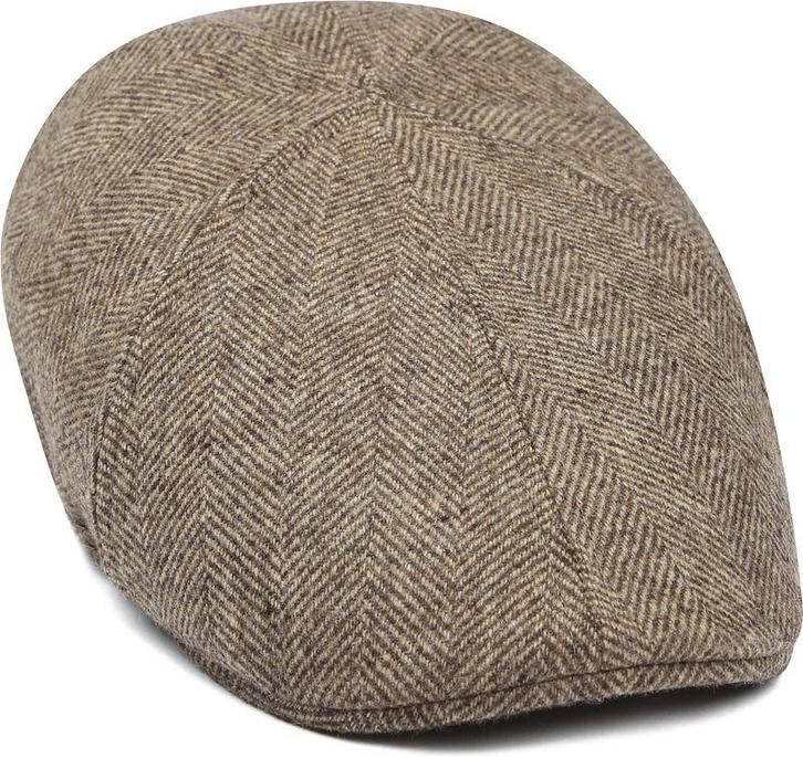 Suitable Flat Cap Wool Herringbone Beige maat one size Heren, Kleding | Heren, Hoeden en Petten, Nieuw, Verzenden