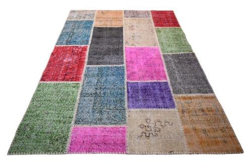 Vintage lappendeken - Vloerkleed - 230 cm - 160 cm - met, Huis en Inrichting, Stoffering | Tapijten en Kleden