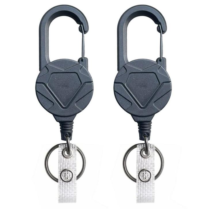 Fako Bijoux - 2x Robuuste Uittrekbare Sleutelhanger Met, Verzamelen, Sleutelhangers, Verzenden