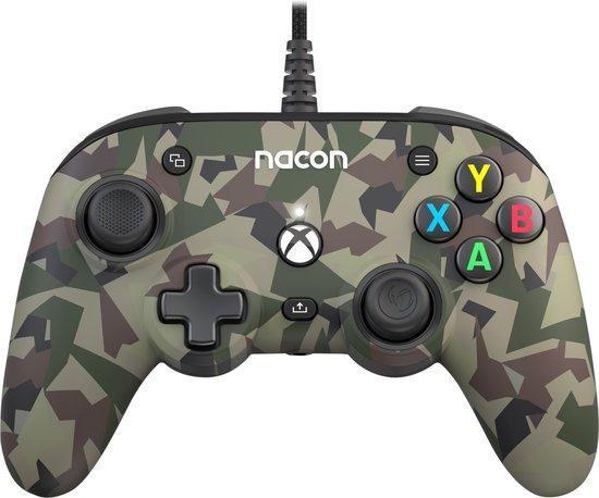Xbox Series Controller - Groen Camo - Nacon Pro Compact Xbox, Spelcomputers en Games, Spelcomputers | Xbox Series X en S, Zo goed als nieuw