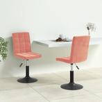 vidaXL Eetkamerstoelen draaibaar 2 st fluweel roze, Huis en Inrichting, Stoelen, Verzenden, Nieuw
