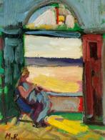 Moshe Rosentalis (1922-2008) - Femme devant sa fenêtre, Antiek en Kunst