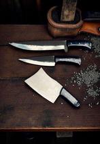 Set of THREE, Hand-Forged with Old Steel, Japanese Style