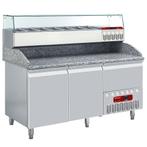 Diamond Pizzawerkbank + Opzetkoelvitrine | 270L | 2 Deuren +, Witgoed en Apparatuur, Koelkasten en IJskasten, Ophalen of Verzenden