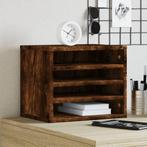 vidaXL Bureau organiser 36x26x29,5 cm bewerkt hout gerookt, Verzenden, Nieuw in verpakking