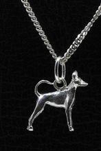 Zilveren Amerikaanse toy terrier met staart ketting hange..., Nieuw, Verzenden