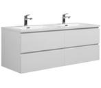 Badkamermeubel Set Angela 140cm Wit Badmeubel en, Verzenden, Nieuw, Wastafelkast