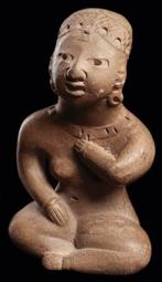 Pre-Maya Olmecoïde figuur Aardewerk figuur - 15 cm, Verzamelen