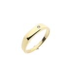 Gouden Jeunesse pinkring met diamant; 0,015 ct., Gebruikt, Overige kleuren, Heer, Ophalen of Verzenden