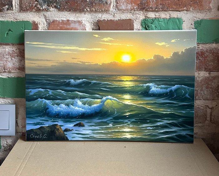 Sergei Stoev (1971) - Morning waves, Antiek en Kunst, Kunst | Schilderijen | Modern