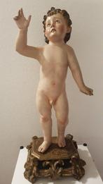 sculptuur, Putto policromo - 63 cm - Hout - 1700, Antiek en Kunst