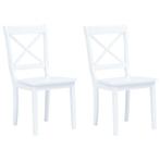 Witte Houten Eetkamerstoelen (2 st.) | Tweedekansje | OP..., Twee, Wit, Nieuw, Ophalen of Verzenden