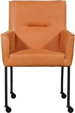 Set van 4 Oranje leren moderne eetkamerstoelen - Kenia Leer, Huis en Inrichting, Stoelen, Nieuw, Leer, Ophalen of Verzenden, Vier