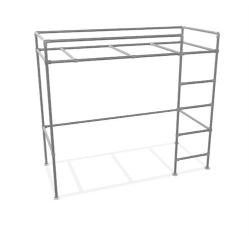 Steigerbuis Hoogslaper Geneve | Staal 33.7 mm | Voet | DIY |, Huis en Inrichting, Slaapkamer | Bedden, Ophalen of Verzenden