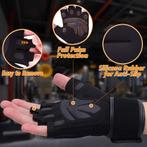 Fitnesshandschoenen met Polsbanden van 45 cm - Voor Mannen, Verzenden, Nieuw, Zwart, Merkloos