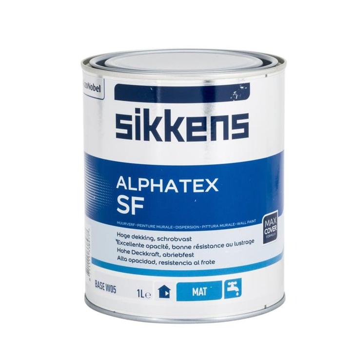 Sikkens Alphatex SF - cremewit - 5 liter, Doe-het-zelf en Verbouw, Verf, Beits en Lak, Verf, Beige, Nieuw, 5 tot 10 liter, Ophalen of Verzenden