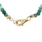 Smaragd collier met parel en gouden sluiting 14 krt, Sieraden, Tassen en Uiterlijk, Kettingen, Ophalen of Verzenden, Nieuw
