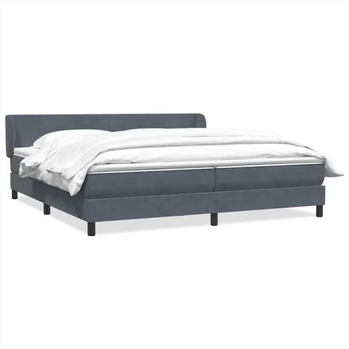 vidaXL Boxspringbed met matrassen 180x220 cm fluweel, Huis en Inrichting, Slaapkamer | Bedden, Grijs, Nieuw, Stof, Verzenden