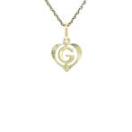 Gouden vintage hart hanger met letter G 14 kt, Sieraden, Tassen en Uiterlijk, Kettinghangers, Ophalen of Verzenden, Nieuw