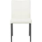 Leren eetkamerstoel Basic - Hermes Bianco (gebroken wit) -, Huis en Inrichting, Stoelen, Overige kleuren, Nieuw, Leer, Ophalen of Verzenden
