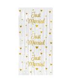 Feestgordijn Just Married Wit/Goud, Ophalen of Verzenden, Nieuw
