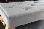 Design bank MODERN BAROK 175cm grijs fluweel goud roestvrij, Ophalen of Verzenden, Nieuw