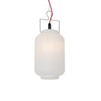 Buiten hanglamp wit 20 cm met rode stekker IP44 - Pion, Nieuw, Kunststof, Minder dan 50 watt