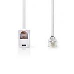 Telecom verlengkabel RJ11 - 10 meter (Wit), Verzenden, Nieuw