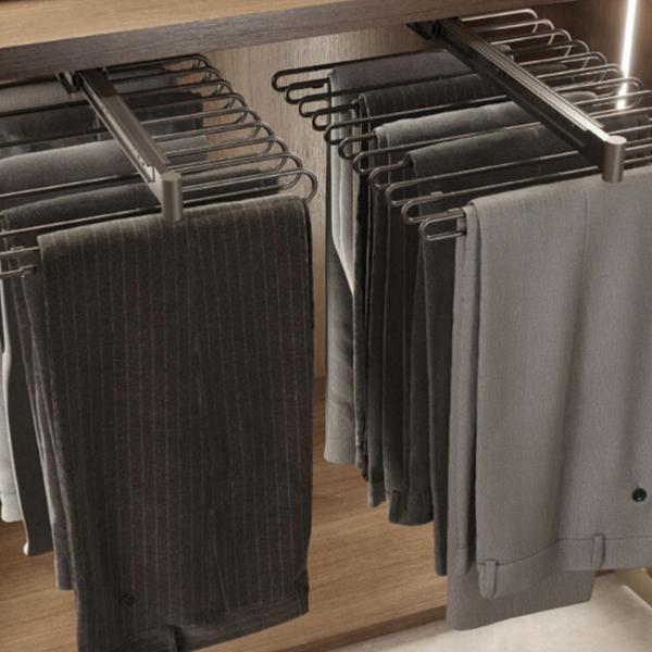 Uittrekbare broekhouder antraciet voor 11 broeken, Huis en Inrichting, Overige Huis en Inrichting, Nieuw