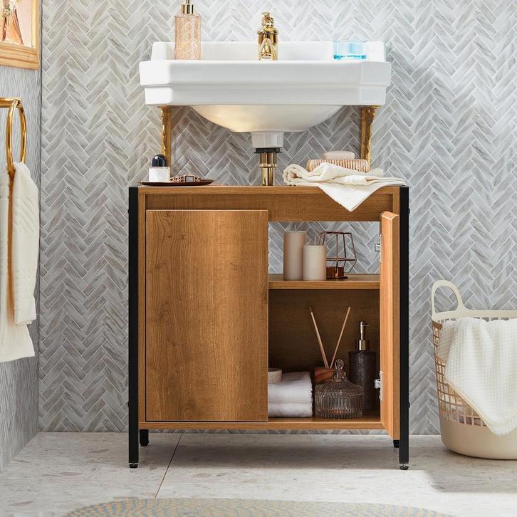 2dekans | SoBuy BZR63-PF Wastafel Onderkast - Wastafelkast -, Huis en Inrichting, Woonaccessoires | Spiegels, Zo goed als nieuw