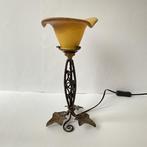 Tafellamp - Art Nouveau-stand - lampenkap van pâte de verre