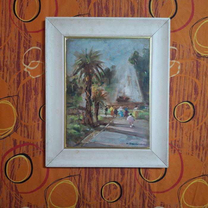Cipriano Mannucci (1882-1970) - Giardini di Montecatini, Antiek en Kunst, Kunst | Schilderijen | Klassiek
