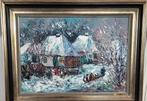Jan Makkes (1935-1999) - Drents dorp in de winter, Antiek en Kunst, Kunst | Schilderijen | Klassiek