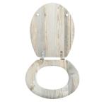 MSV- wc bril - toiletbril - lichte kleur houtlook - RVS
