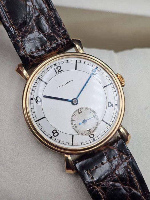 Longines - Art Deco 18K Solid GOLD - Heren - 1943, Sieraden, Tassen en Uiterlijk, Horloges | Antiek