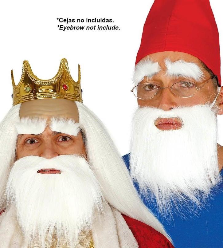 Baard Kabouter Kort Wit, Hobby en Vrije tijd, Feestartikelen, Nieuw, Ophalen of Verzenden