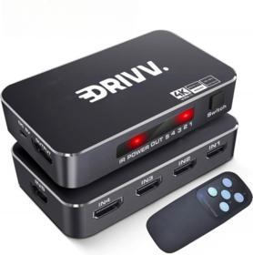 2dekans | Drivv. HDMI Switch 4K 60Hz – 5 ingangen 1 uitgang, Audio, Tv en Foto, Afstandsbedieningen, Zo goed als nieuw, Ophalen of Verzenden
