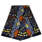 Afrikaanse print stof - Gele Bogolan / Mud cloth AF-4025 - 1, Hobby en Vrije tijd, Stoffen en Lappen, Ophalen of Verzenden, Nieuw