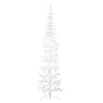 vidaXL Kunstkerstboom half met standaard smal 210 cm wit, Diversen, Kerst, Verzenden, Nieuw