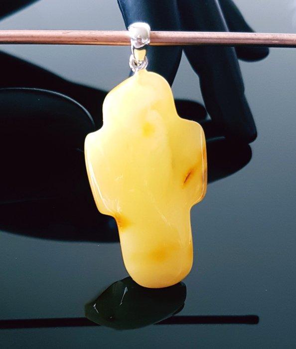 Amber Unieke butterscotch Baltisch barnsteen hanger amulet, Verzamelen, Mineralen en Fossielen