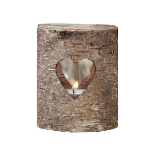 Theelichthouder Hout Met Hart 9cm, Hobby en Vrije tijd, Feestartikelen, Nieuw, Verzenden