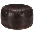 vidaXL Poef 60x30 cm echt geitenleer donkerbruin, Huis en Inrichting, Banken | Voetenbanken en Poefen, Verzenden, Nieuw