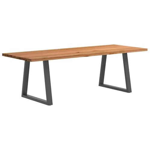 vidaXL Eettafel rechthoekig 240x90x74 cm massief eikenhout, Huis en Inrichting, Tafels | Eettafels, Nieuw, Verzenden