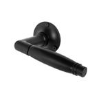 Geveerde deurklinken Deco met ronde rozetten in mat zwart, Ophalen of Verzenden, Nieuw, Koper of Messing, Klink of Kruk